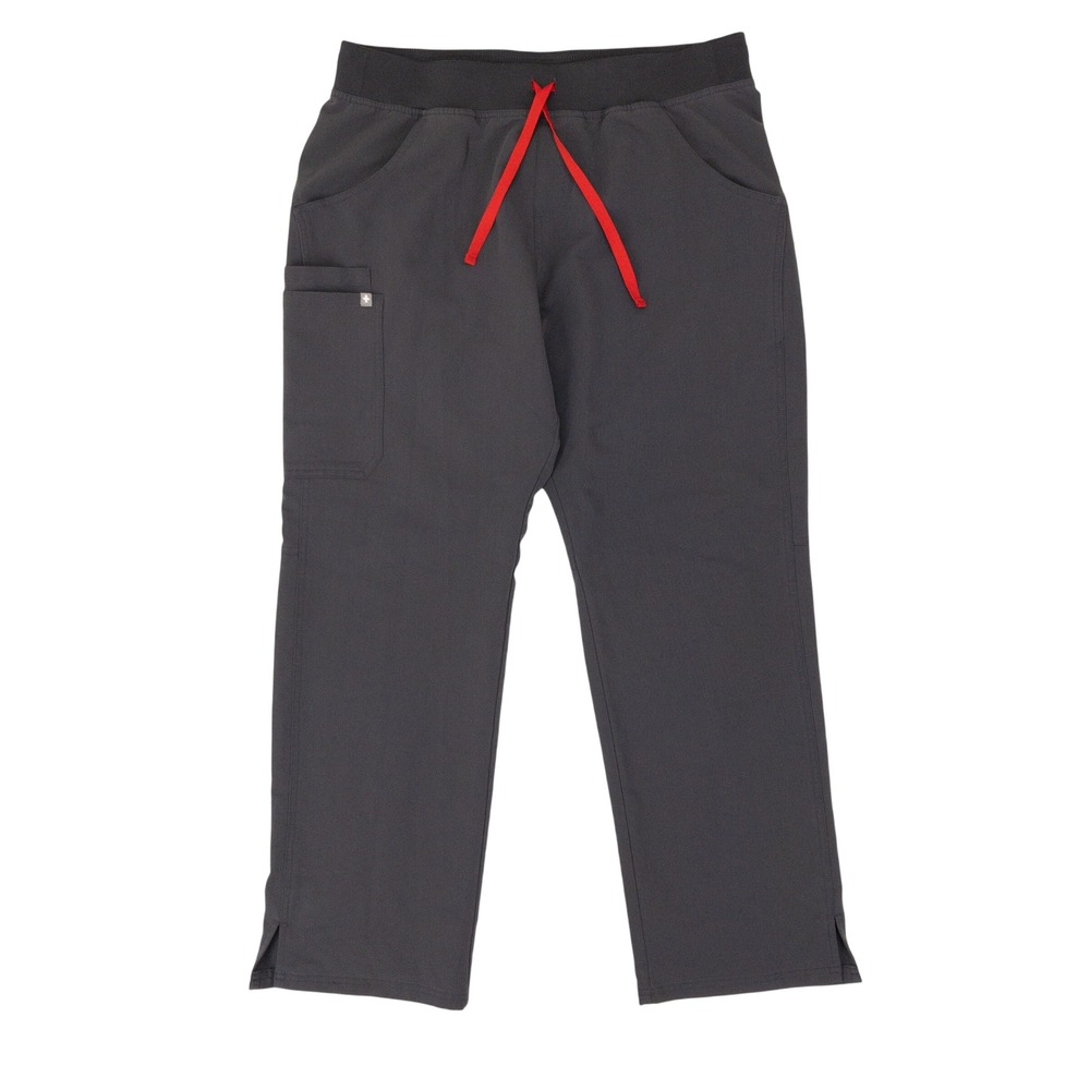 Figs Women's Charcoal Scrub Pants with Red Drawstring Kade size L